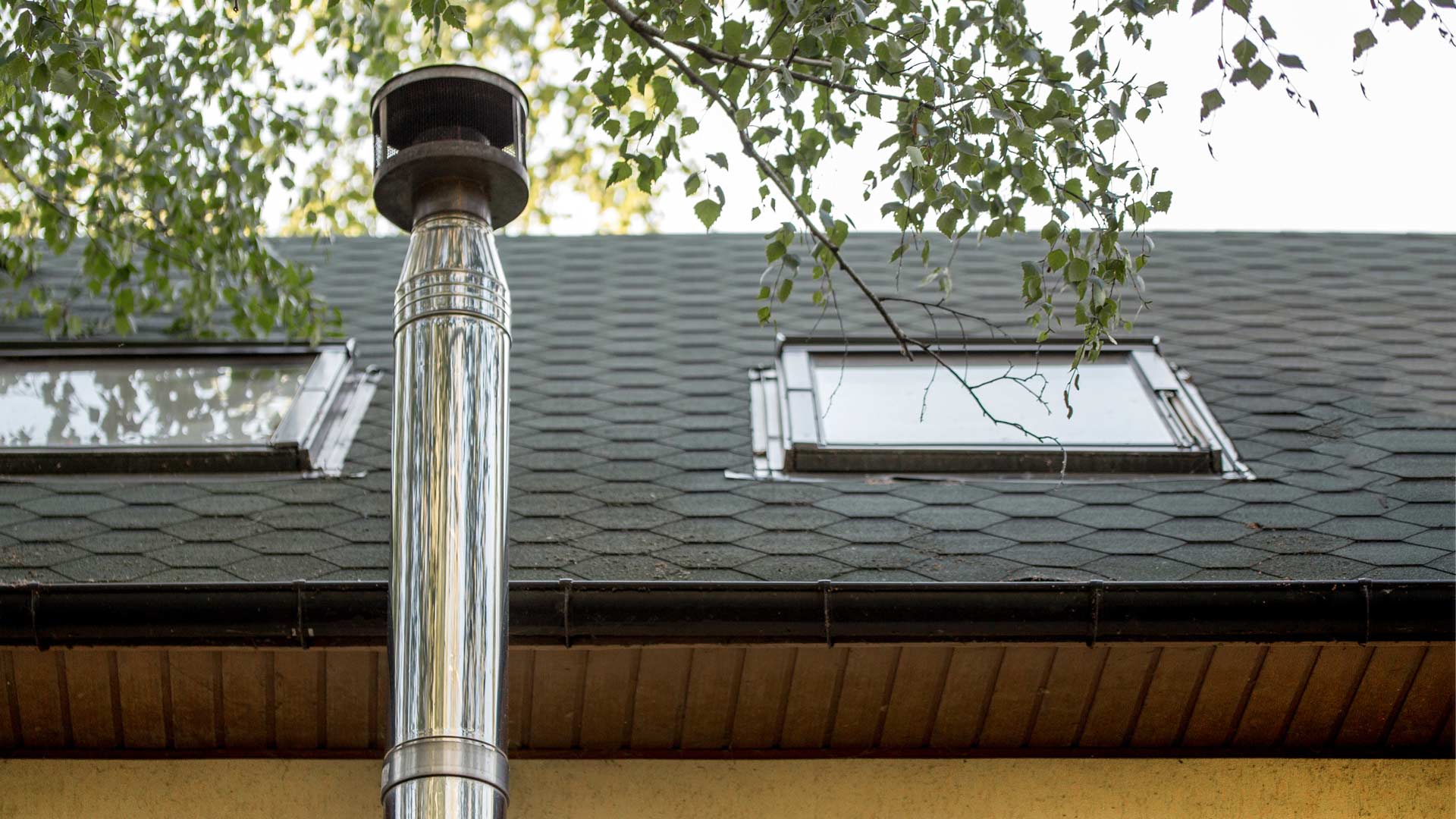 chimney flue on building